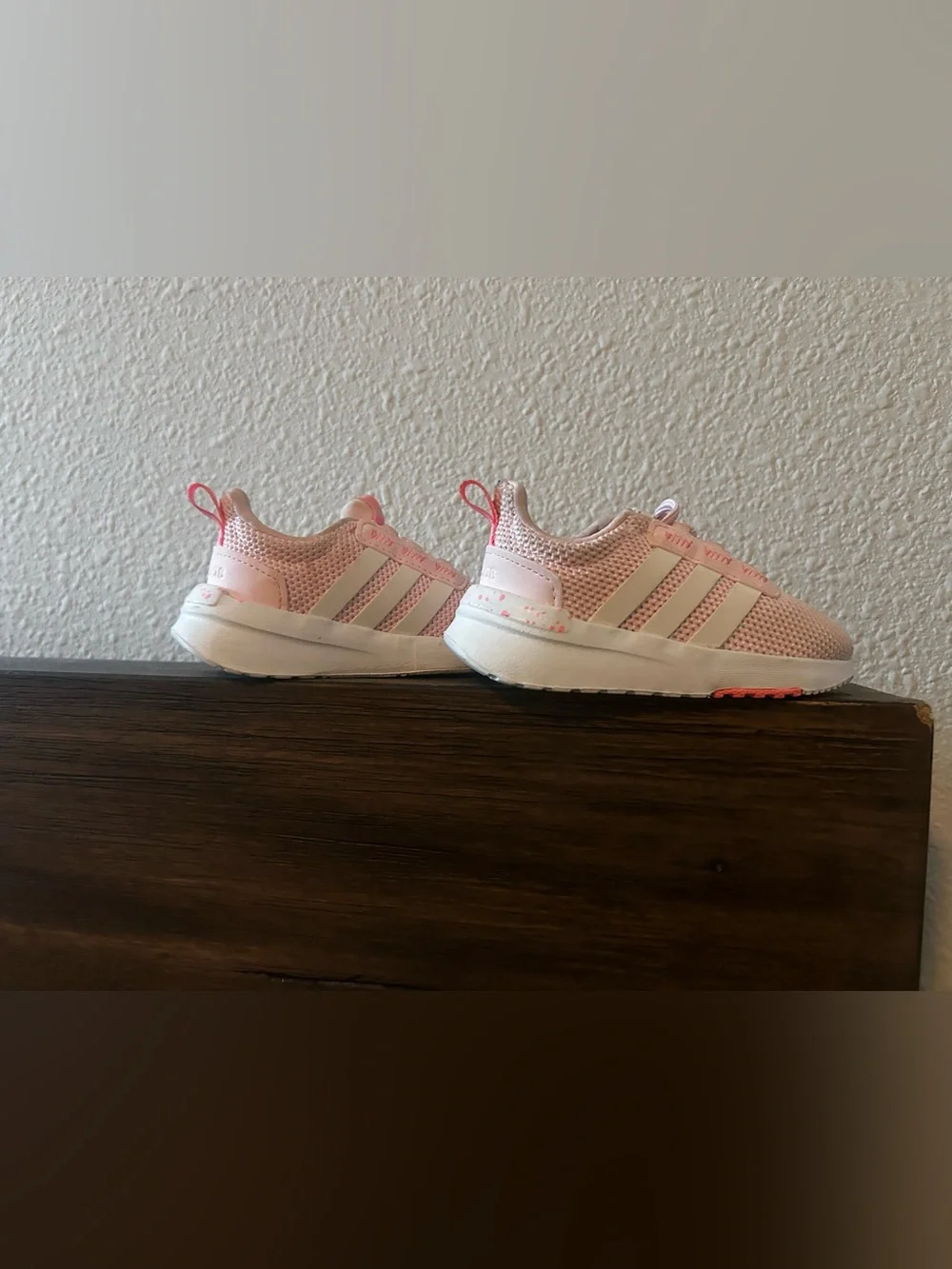 adidas Pink and Cream Kids Athletic Sneakers
